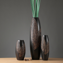 New Chinese flower arrangement floor-to-ceiling large vase Nordic light luxury modern living room TV cabinet side decoration decoration Home accessories