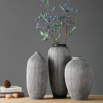 Modern simple resin flower arrangement vase European-style creative living room gray dried flowers Nordic home decoration ornaments