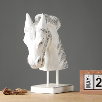Resin animal ornaments Horse head creative modern living room TV cabinet wine cabinet entrance decoration craft home decorations
