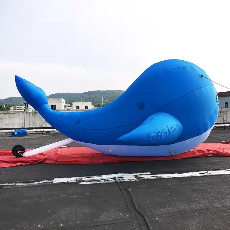 定做充气万达飞凡蓝鲸鱼开业庆典活动广告海洋鲸鱼吉祥物卡通气模