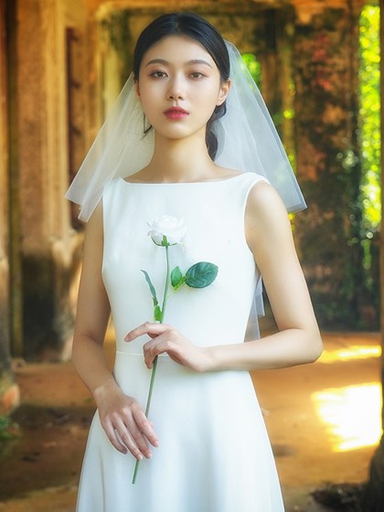 FirstDream2024 신부 결혼 등록 사진 다층 퍼프 베일 제안 흰색 증명서 짧은 머리 장식 FirstDream2024 신부 결혼 등록 사진 다층 퍼프 베일 제안 흰색 증명서 짧은 머리 장식