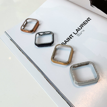 Small fragrant wind inlaid drill suitable for iwatch7 8 protective sleeve plated apple watch shell applewatch654 generation SE