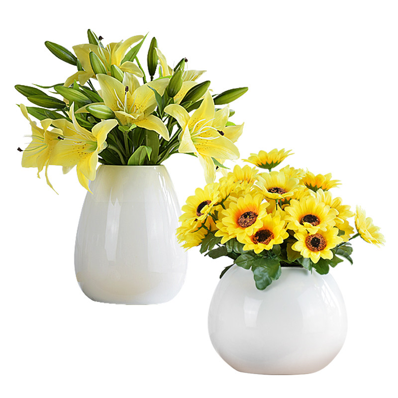 水培绿植花瓶小清新客厅办公室插花装饰品摆件仿真铜钱草现代简约