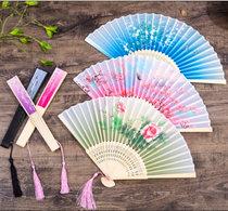 Chinese style dance dance show tassel fan female costume Japanese retro classical ancient style cloth fan folding small fan