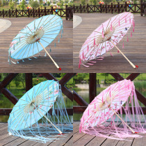 Silk cloth umbrella Hanfu cos ancient style photography ancient costume props tassel umbrella ancient belt yarn Chinese style classical oil paper umbrella