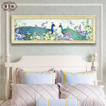 Husband and wife bedside decoration painting warm peacock hanging painting European bedroom oil painting Living room sofa background wall painting American