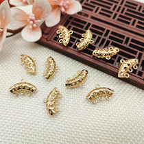 10*22mm bow-shaped three-hole hollow connection piece pure copper electrophoresis color preservation handmade diy hairpin jewelry material accessories