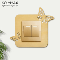 European gold brushed Butterfly 3D three-dimensional acrylic switch patch protective cover champagne bedroom home switch decoration