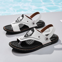 2022 Summer new mens casual shoes genuine leather beach shoes Dual-use sandals outdoor lined with personality slippers