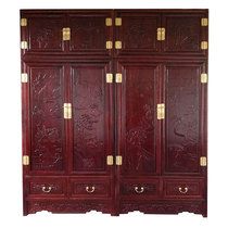 Ming and Qing antique furniture Chinese style large wardrobe Solid wood top cabinet South Elm retro four-door wardrobe Bedroom locker