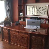 Solid wood big desk boss desk 2 4 meters Presidents desk 2 8 meters Chinese antique elm desk 3 meters 2 Kowloon