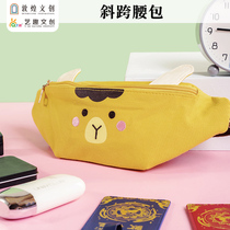 Art fun cultural creation Dunhuang creative joint production cartoon camel canvas diagonal running bag storage bag long wallet