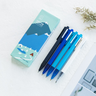 kinbor color research institute color gel pen five pas press pen 0.5mm replaceable water-based pen  ball ball pen candy color non-leaking ink frosted pen holder stationery
