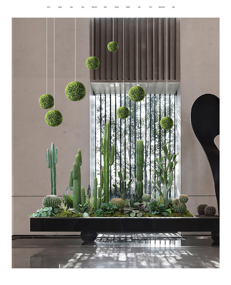 罗曼爸爸仿真植物空间造景盆景绿植辣椒叶草球室内吊挂装饰摆件