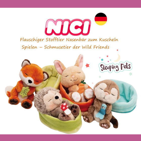 German NICI counter genuine sleeping nest fox otter hedgehog rabbit plush toy doll doll kids
German NICI counter genuine sleeping nest fox otter hedgehog rabbit plush toy doll doll kids