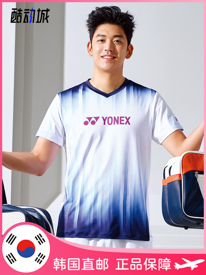 YONEX YONEX KOREAN BADMINTON 유니폼 탑 남성과 여성 패션 단순한 그라디언트 속도 드라이 스포츠 짧은 슬리브 YONEX YONEX KOREAN BADMINTON 유니폼 탑 남성과 여성 패션 단순한 그라디언트 속도 드라이 스포츠 짧은 슬리브
