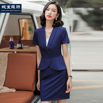 Korean summer professional wear womens suit short sleeve skirt slim slim fit suit ladies dress hotel overalls