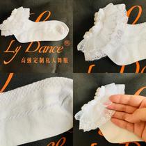 Children Latin regulations Sox women white lace lace socks performance cograde dance short socks Morden Dance competition socks