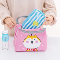 Lunch box bag with Rice at work aluminum foil thickened canvas womens portable insulated bag waterproof and oil-proof lunch lunch lunch bag