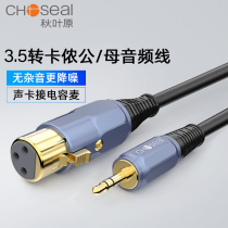 Akihabara 3 5 turn Carnon Mother 3 5mm to Callon public audio line microphone line large diaphragm mobile phone computer sound card connected to condenser microphone mixer e300 Net Red live broadcast