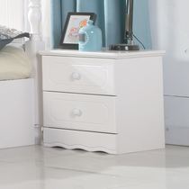 White solid wood bedside table simple pine furniture bedside cabinet drawer cabinet storage cabinet corner cabinet lockers