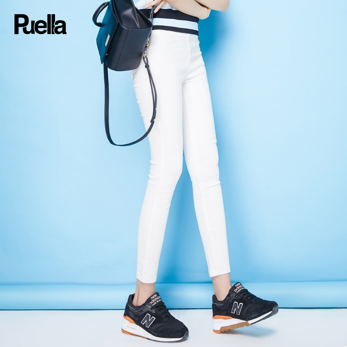 拉夏贝尔puella普埃拉2016新款修身纯色百搭打底休闲裤女20007420