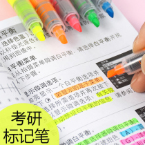 Effective highlighter pen reading marker pen to take note-taking set postgraduate marker review pen direct-type fluoroscopic marker stroke focus wide head large-capacity classroom note marker pen