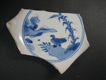 Bao Lao Bao Zhen Late Ming Blue and White waterfront Luyan pattern bowl ancient porcelain specimen
