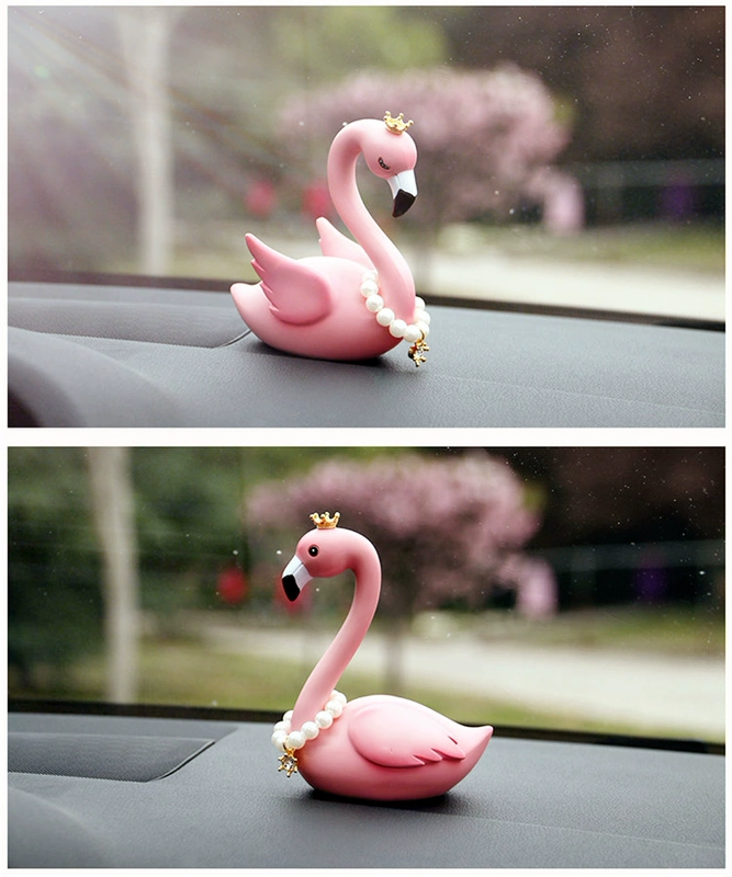 Sáng tạo mới flamingo đồ trang trí xe dễ thương búp bê phụ kiện xe hơi phụ kiện xe hơi xe phụ kiện xe hơi trang trí taplo ô tô đẹp