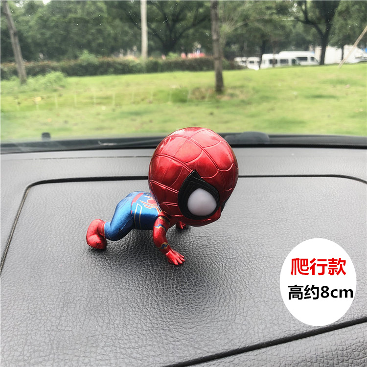 Sáng tạo đồ trang trí xe lắc đầu Spider-man dễ thương búp bê trang trí xe phim hoạt hình xe phụ kiện xe hơi nguồn cung cấp xe