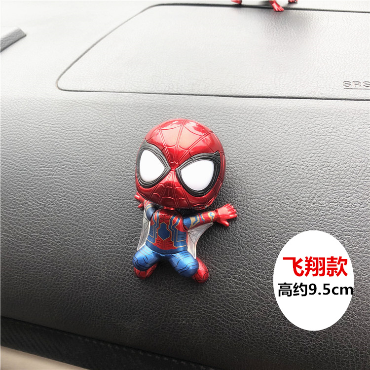 Sáng tạo đồ trang trí xe lắc đầu Spider-man dễ thương búp bê trang trí xe phim hoạt hình xe phụ kiện xe hơi nguồn cung cấp xe