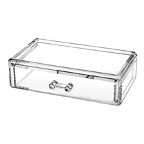 Small acrylic transparent cosmetics storage box Single-layer lipstick jewelry box Drawer desktop brush ring velvet box