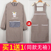 Fashion apron Korean version of foreign style waist female summer work long sleeve summer high-end thin breathable overalls cooking