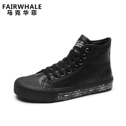 马克华菲男鞋秋季新款街头潮流板鞋朋克高帮鞋