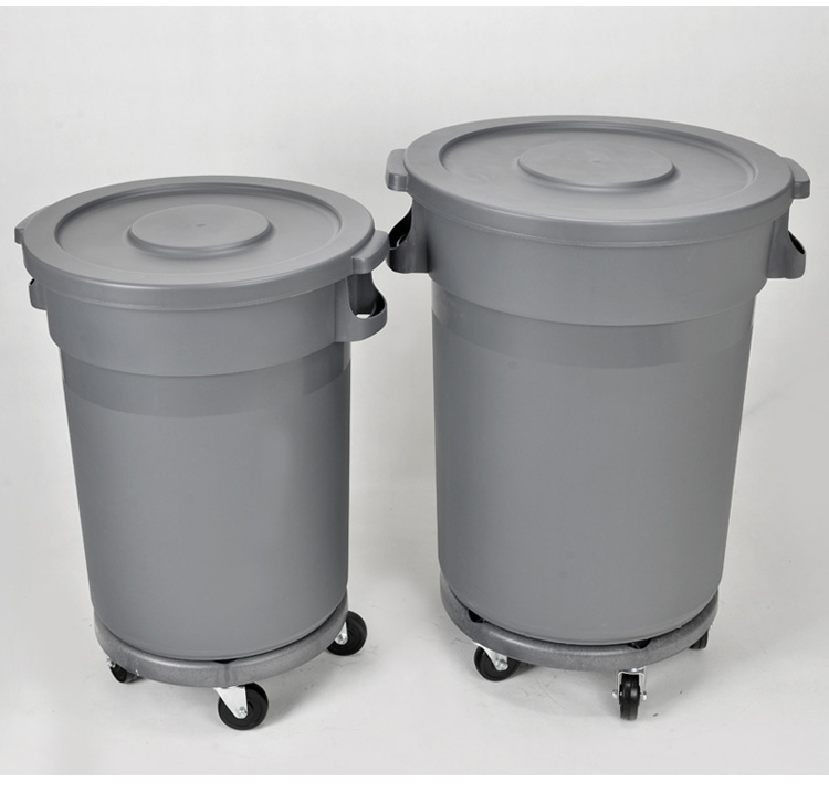 大垃圾桶带盖大号带轮塑料轮子圆形有盖环加厚卫简约室外商用户外