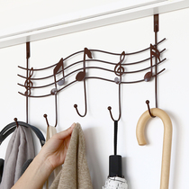 Fengquan iron art behind the door creative piano note hook shelf Wall hanging hanger Suction cup strong nail-free clothes hanging