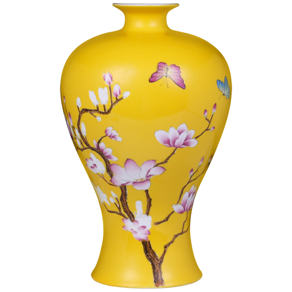 Jingdezhen ceramics furnishing articles hand - made yulan fragrance vase Chinese style household living room TV cabinet decorative arts and crafts