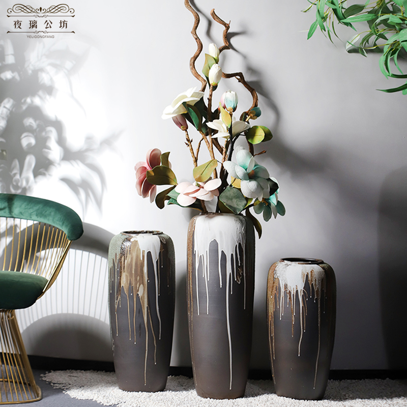 Restoring ancient ways of jingdezhen ceramic large ground vase dried flowers flower arrangement home sitting room porch decorate TV ark, furnishing articles