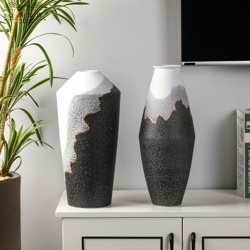 Simple ceramic furnishing articles new grinding process vases, flower arrangement, the modern household adornment style living room