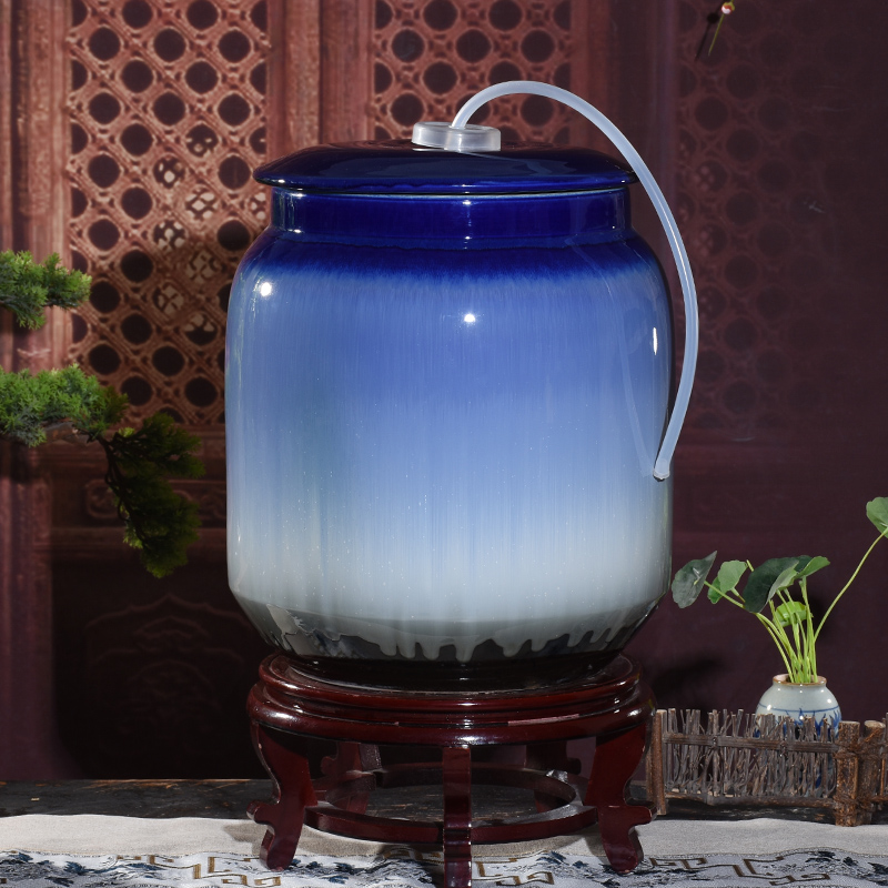 Jingdezhen ceramic barrel of oil tank storage ricer box home a housewarming gift sealed with cover 50 kg moisture worm