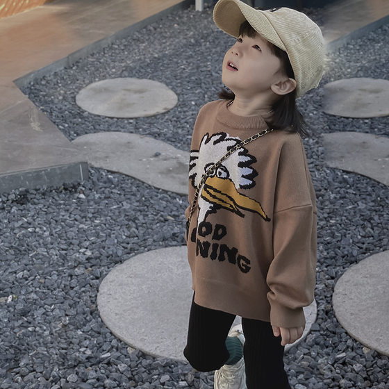 Autumn and winter boys and girls cartoon sweater baby girl fashionable knitted sweater brown letter pullover top cute trendy
Autumn and winter boys and girls cartoon sweater baby girl fashionable knitted sweater brown letter pullover top cute trendy