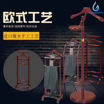 New thick wood luxury suite hanger Household vertical hanger Hotel hotel floor-to-ceiling coat rack