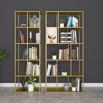 Nordic iron bookshelf floor living room shelf multi-layer storage rack office bookcase light luxury partition display rack