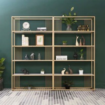 Nordic wrought iron luxury shelf floor bookshelf multi-layer storage rack storage shelf office household partition