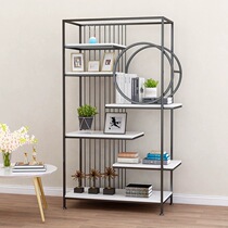 Nordic shelf floor living room partition iron display rack Net red multi-layer solid wood bookshelf modern simple bookcase