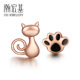 Trendy Acer Fun-Cute Claw Teacup Cat Red 18K Gold Stud Earrings Rose Gold Earrings Female Color Gold Earrings J F Trendy Acer Fun-Cute Claw Teacup Cat Red 18K Gold Stud Earrings Rose Gold Earrings Female Color Gold Earrings J F