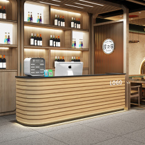 Cashier Desk Catering Shop Hotel Bar Terrace Restaurant Barbecue Hotpot Retro Front Desk Counter Shop Commercial Small Solid Wood