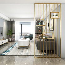 Light luxury fashion modern screen partition Living room entrance barrier brake bathroom decoration wrought iron shelf hollow customization