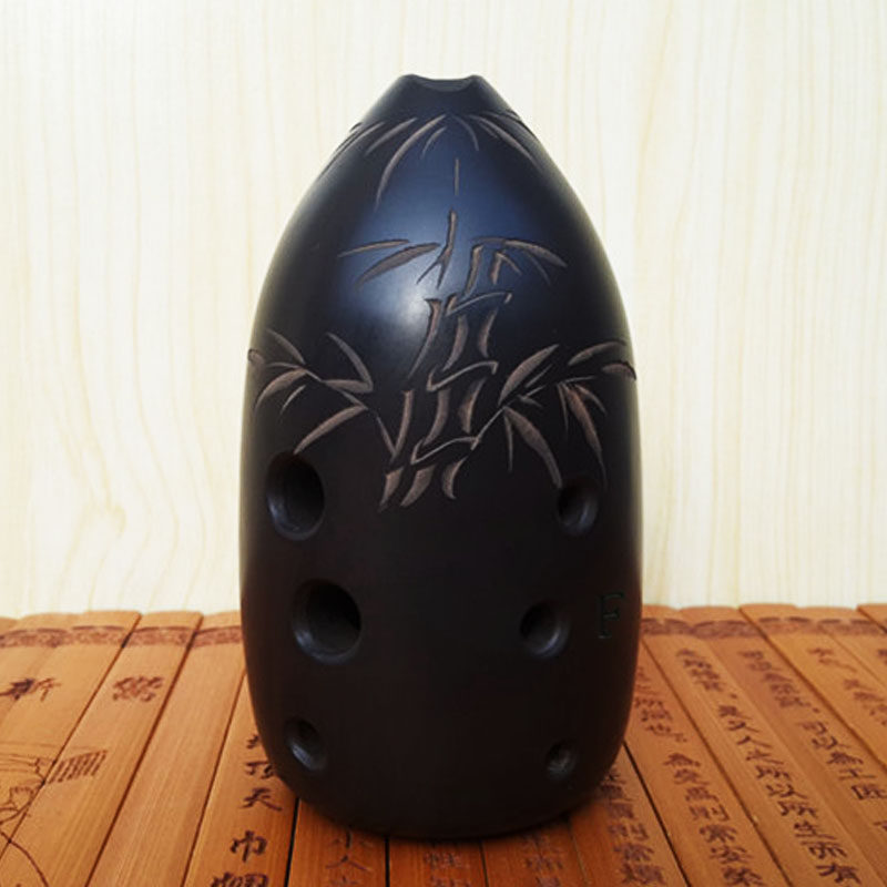 古埙乐器八孔陶埙8孔埙专业演奏考级初学黑陶埙梨形10十孔笔桶埙