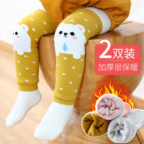 Baby leg sock jacket autumn winter pure cotton thickened indoor kneecap split over knee long barrel baby newborn leg socks